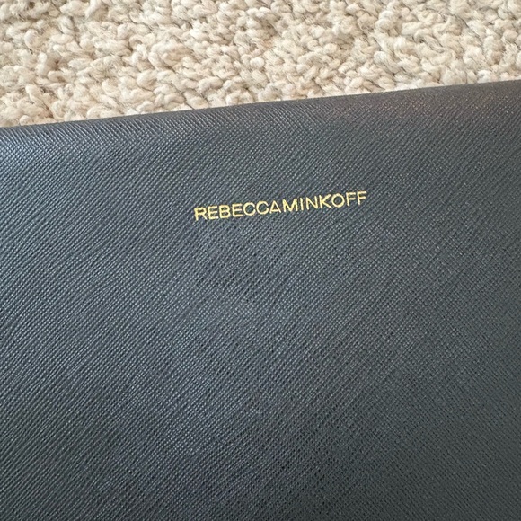 Rebecca Minkoff Black Envelope Clutch with Gold Accents